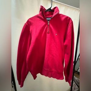 Tommy Hilfiger Men's Signature Solid Quarter-Zip Sweater Size Medium Color Red